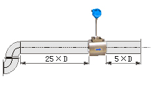dn80渦街流量計直管段安裝要求示意圖四